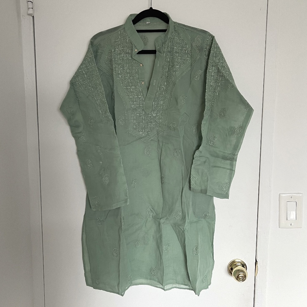 Indian Green Kurta, size S/M